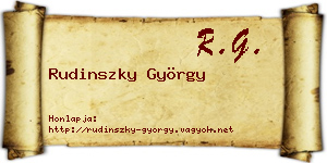 Rudinszky György névjegykártya